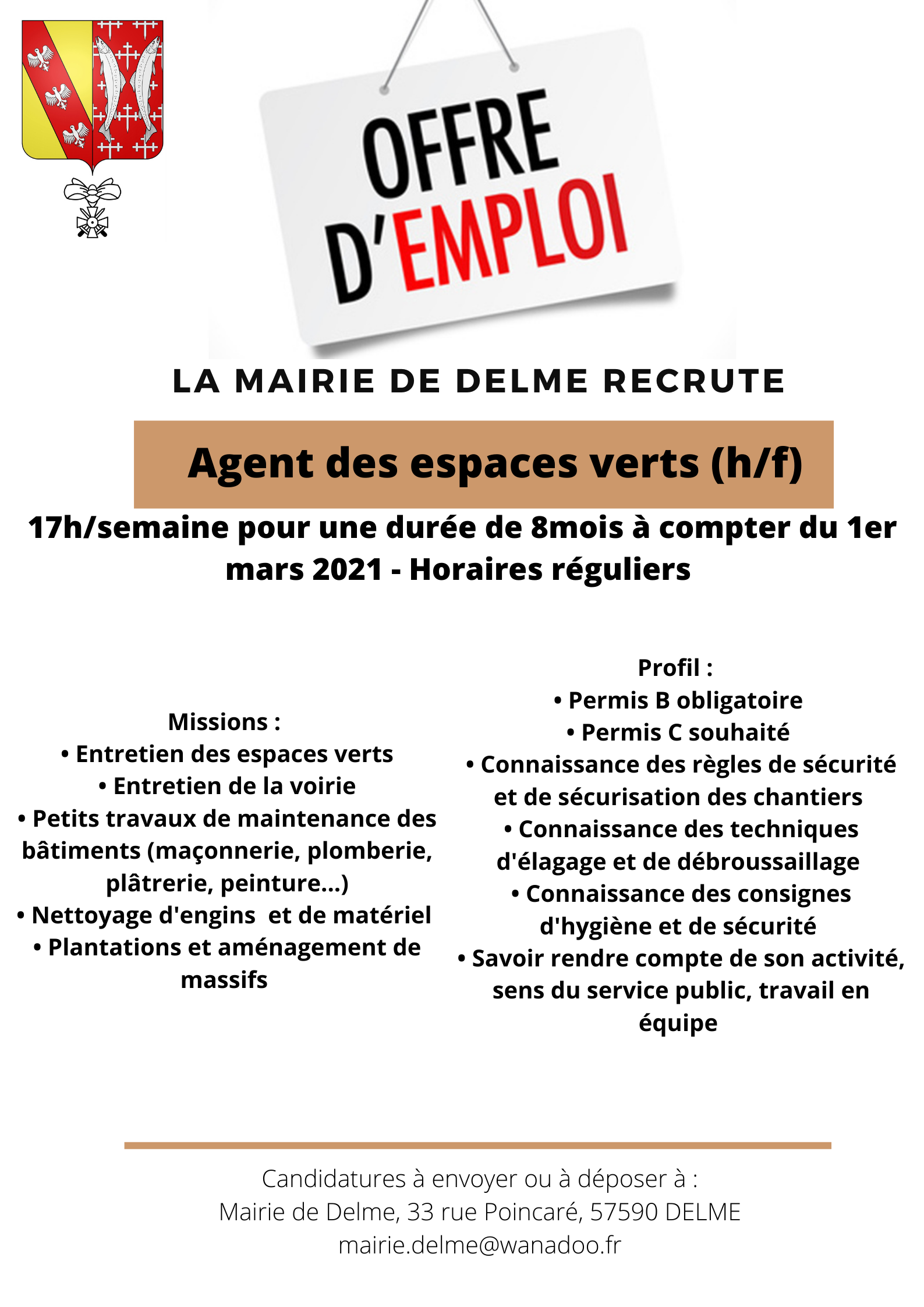 Offre d'emploi saisonnier DELME