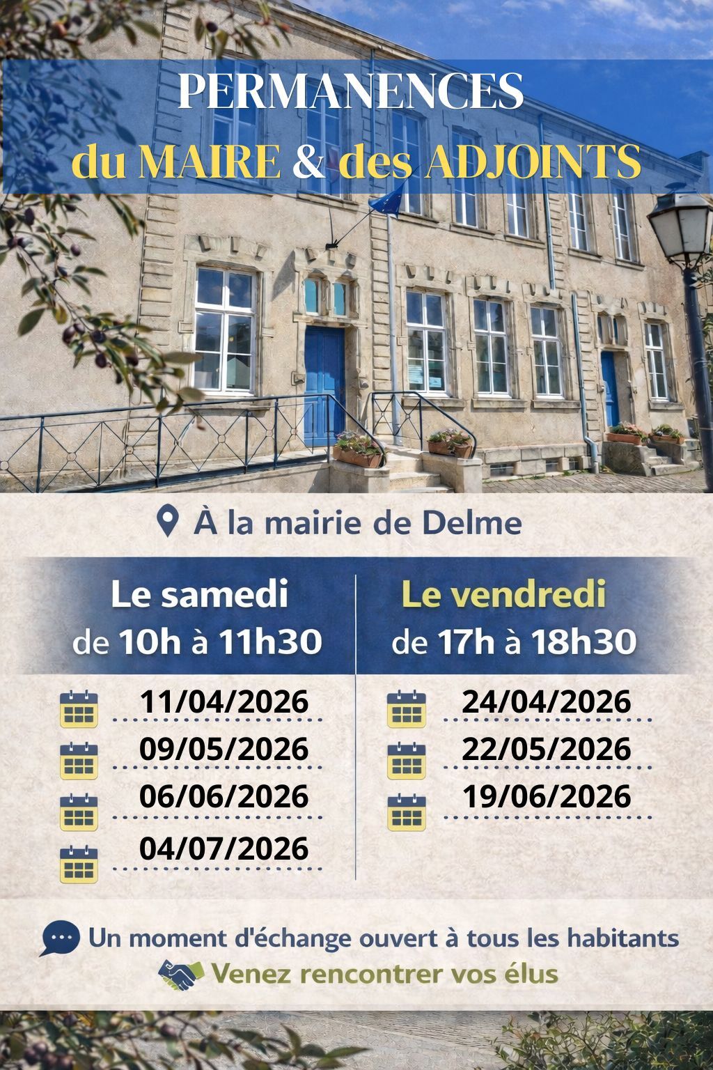 PERMANENCES du MAIRE & DES ADJOINTS