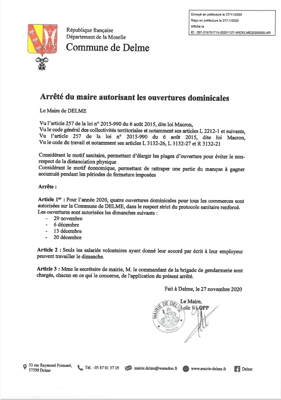 arrêté